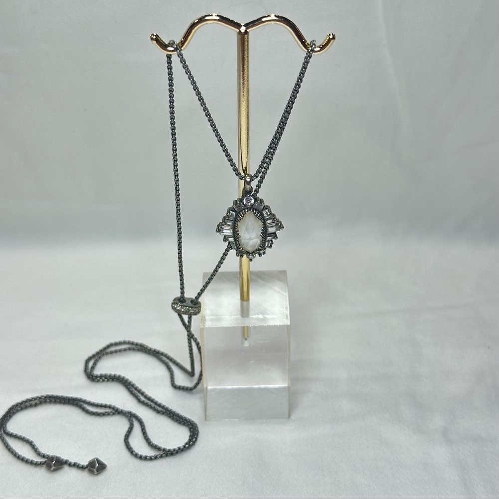 Kendra Scott long pewter necklace